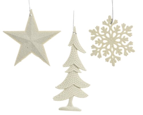 Decoris Figuren plastic glitter plastic glitter hanger 3ass - afbeelding 1