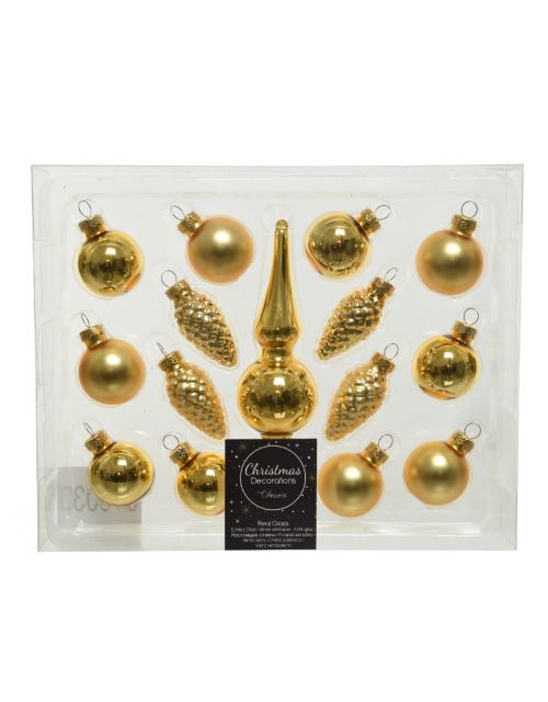 Decoris Figuur Gl Mini Piek Glans-Mat Licht Goud dia3cmdia2x5cmdia3.5x13cm