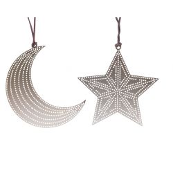 Decoris Figuur Ijzer Hang 2Ass Goud 13.5x14cm14x13.5cm