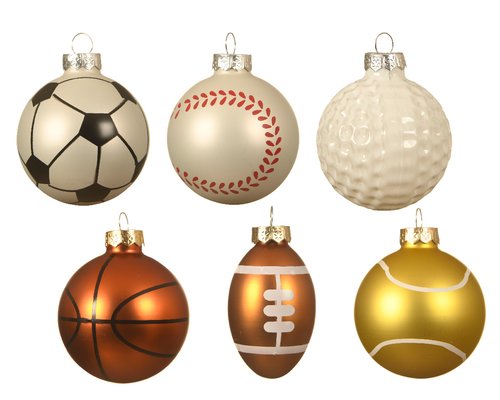 Decoris beeldjes ballen glas 6ass - afbeelding 1