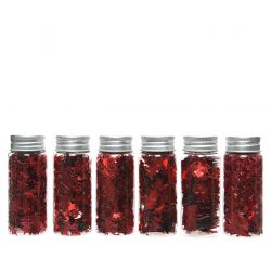 Decoris  glitter figurines 6ass Christmas red