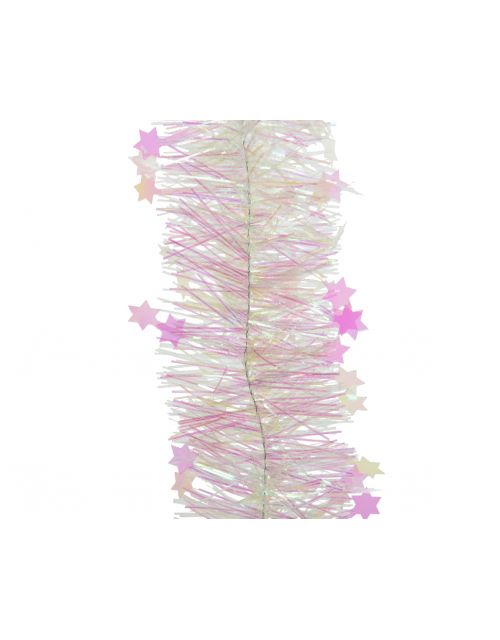 Decoris Guirlande Lametta Ster Glans Iriserend dia10x270cm