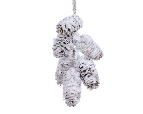 Decoris Hanger dennenappel snow glitter