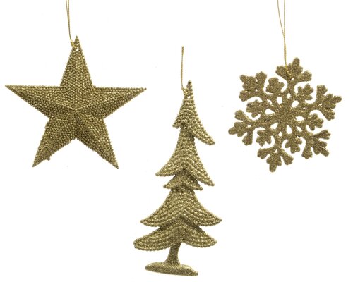 Decoris Hanger plastic glitter plastic glitter hanger 3ass - afbeelding 1