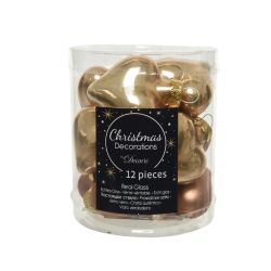 Decoris Hart glas mix camel bruin