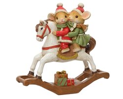 Decoris Hobbelpaard polyresin mouse-giftboxes