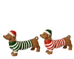 Decoris Hond dolomiet dog glazed 2col ass