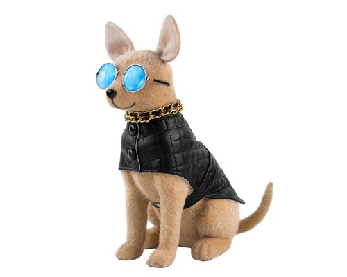 Decoris Hond kunstbont sunglass, leather cloth - afbeelding 1