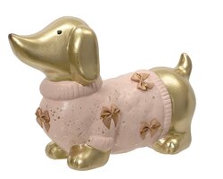 Decoris Hond terracotta dog with bow