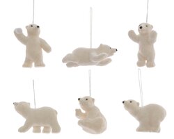 Decoris Ijsbeer plastic flock with glitter,