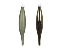 Decoris Ijspegel glas mix rosemarijn dia3cm x H.15cm - afbeelding 2