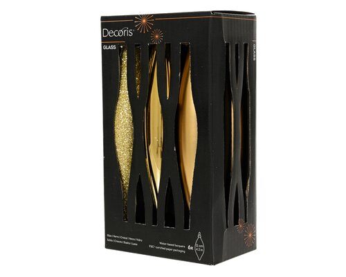 Decoris Ijspegel glas shiny - matt - glitter mix - afbeelding 1