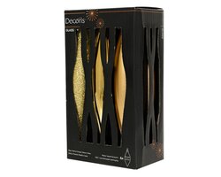 Decoris Ijspegel glas shiny - matt - glitter mix - afbeelding 1