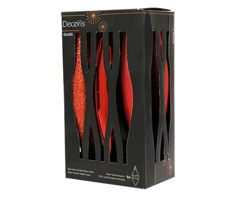 Decoris Ijspegel glas shiny - matt - glitter mix - afbeelding 1