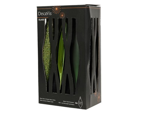 Decoris Ijspegel glas shiny - matt - glitter mix - afbeelding 1