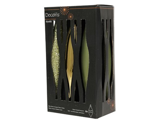 Decoris Ijspegel glas shiny - matt - glitter mix - afbeelding 1