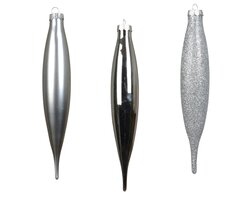 Decoris Ijspegel glas shiny - matt - glitter mix - afbeelding 2
