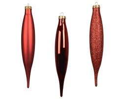 Decoris Ijspegel glas shiny - matt - glitter mix - afbeelding 2