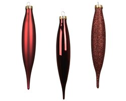 Decoris Ijspegel glas shiny - matt - glitter mix - afbeelding 2