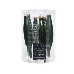 Decoris ijspegels glas mix glanzend mat dennengroen