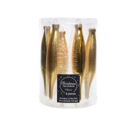 Decoris ijspegels glas mix glanzend mat licht goud