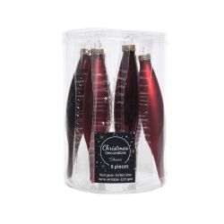 Decoris Ijspegel glas mix ossenbloed dia3cm x H.15cm