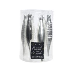 Decoris ijspegels glas mix glanzend mat zilver