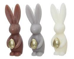 DECORIS Kaars haas d4.4h14.5cm a3