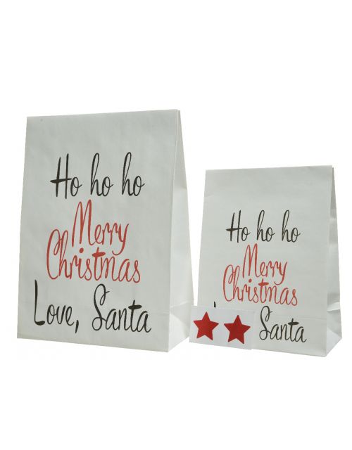 Decoris Kadotas Papier Set 2Ass Wit/Rood 9x20.5x27.5cm8x15.5x21cm