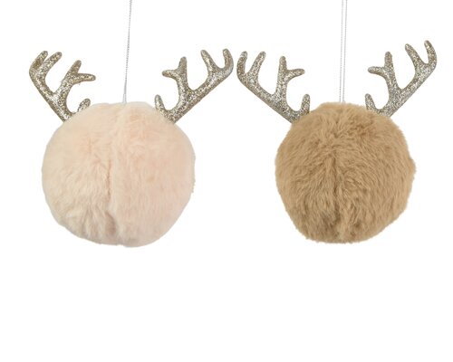 Decoris Kerstbal foam antler 2col ass