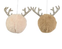 Decoris Kerstbal foam antler 2col ass