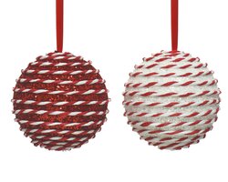 Decoris Kerstbal foam glitter 2col ass