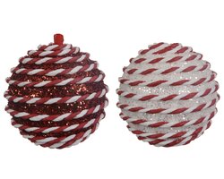 Decoris Kerstbal foam glitter 2col ass