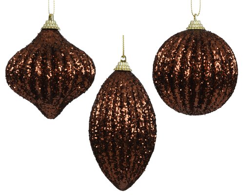 Decoris Kerstbal foam glitter 3ass - afbeelding 1