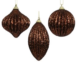 Decoris Kerstbal foam glitter 3ass - afbeelding 1