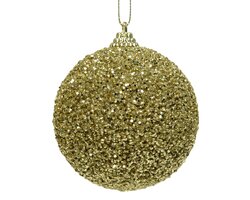 Decoris Kerstbal foam glitter beads licht goud
