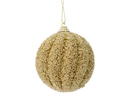 Decoris Kerstbal foam glitter glitter licht goud