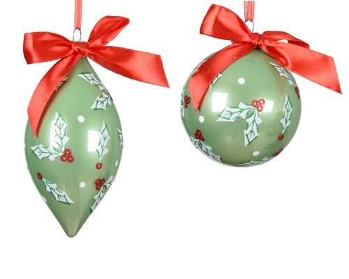 Decoris Kerstbal glas 2ass