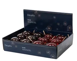 Decoris Kerstbal glas 2col ass - afbeelding 2