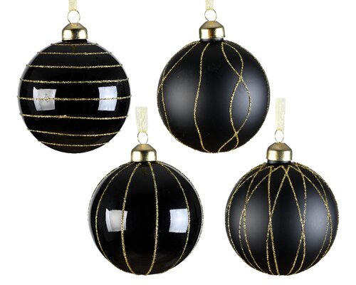 Decoris Kerstbal glas 4ass