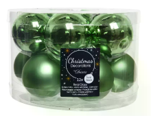 Decoris Kerstbal glas d5cm mstl.grn 12st