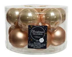 Decoris Kerstbal glas d5cm toffee 12st