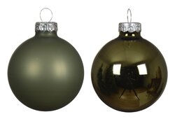 Decoris Kerstbal glas mix rosemarijn dia5cm - afbeelding 2