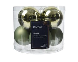 Decoris Kerstbal glas mix rosemarijn dia7cm