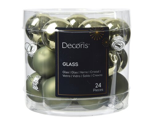 Decoris Kerstbal glas shiny, matt mix - afbeelding 1
