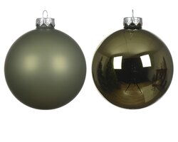 Decoris Kerstbal glas shiny, matt mix - afbeelding 2