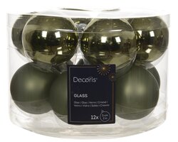 Decoris Kerstbal glas shiny, matt mix - afbeelding 1