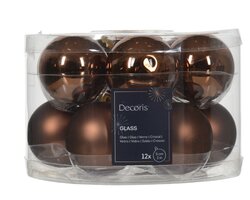 Decoris Kerstbal glas shiny-matt mix - afbeelding 1