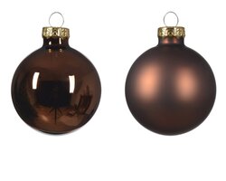Decoris Kerstbal glas shiny-matt mix - afbeelding 2