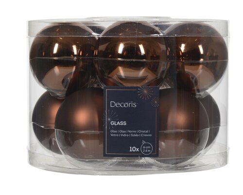 Decoris Kerstbal glas shiny-matt mix - afbeelding 1